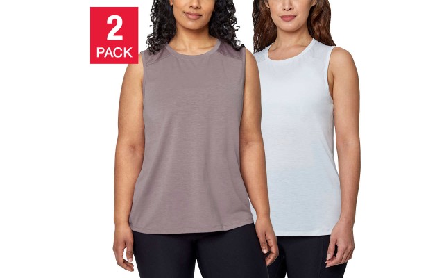  Ladies' Active Tank Top, 2-Pack, Pink, Large