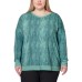  Ladies' Lightweight Printed Top, Teal, X-Small