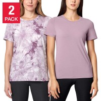 Mondetta Ladies' Tie Dye Tee, 2-Pack, Purple, Medium