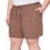  Ladies' Woven Short, Tan, Large