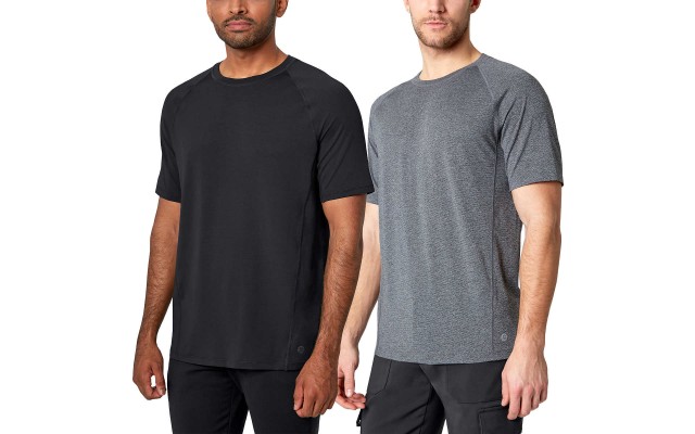  Men’s Active Tee, 2-pack, Black, XX-Large Tall