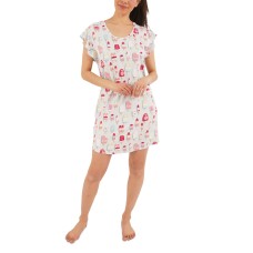 Munki Munki Popsicle-Print Sleep Shirt & Scrunchie Pajama Set, Medium, Multi