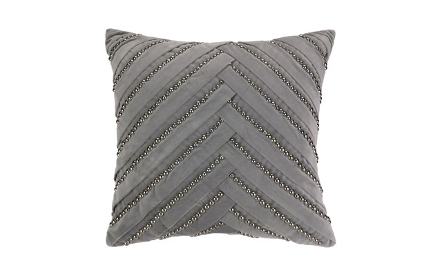 Nanette Lepore Villa Velvet Riveted Pillow, Pleat, Grey