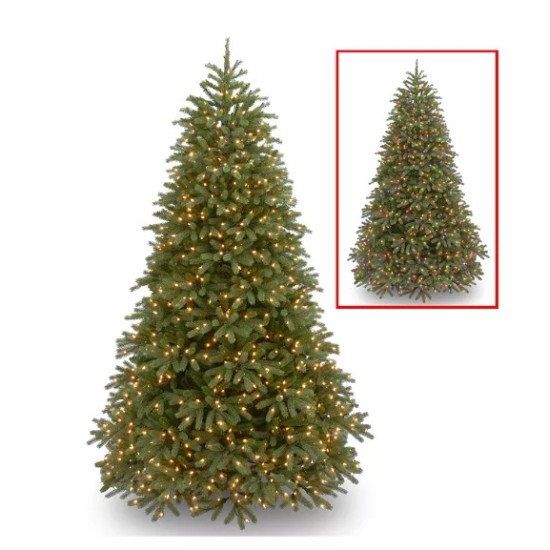 National Tree 6 .5′ Feel Real Jersey Fraser Fir Medium Tree with 900 Dual Color Lights