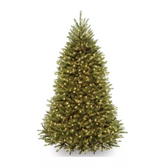National Tree 7′ Dunhill Fir Hinged Tree with 700 Clear Lights