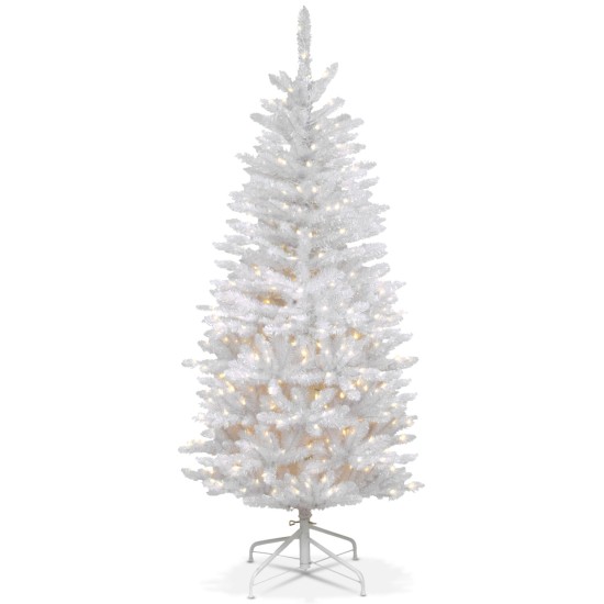  Company 4.5′ Kingswood White Fir Hinged Pencil Tree With 150 Clear Lights