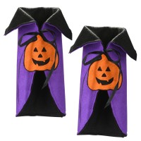 National Tree Company National Tree 2-Pc. Wine Bottle Halloween Pumpkin Cape Cover Set