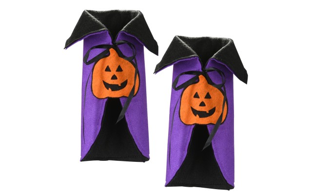  National Tree 2-Pc. Wine Bottle Halloween Pumpkin Cape Cover Set