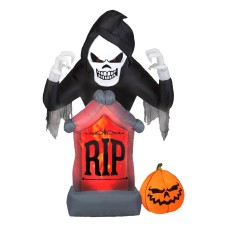National Tree Company National Tree 6' Inflatable Shaking Grim Reaper with LED Bulbs