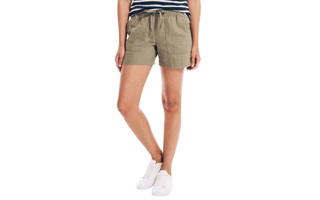  Ladies' Linen Blend Short, Green, XX-Large