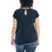  Ladies' Slub Tee, Blue, Medium