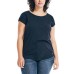 Ladies' Slub Tee, Blue, Medium