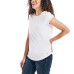  Ladies' Slub Tee, White, Medium