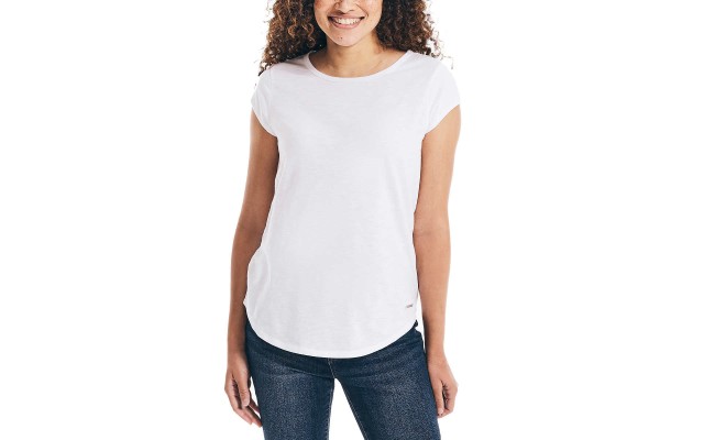  Ladies' Slub Tee, White, Medium