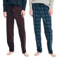 Nautica Men’s Lounge Pant, 2-Pack, Dark Red, 3X-Large