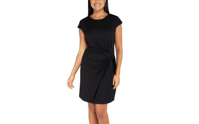  Ladies' Knot Dress, Black, 2X