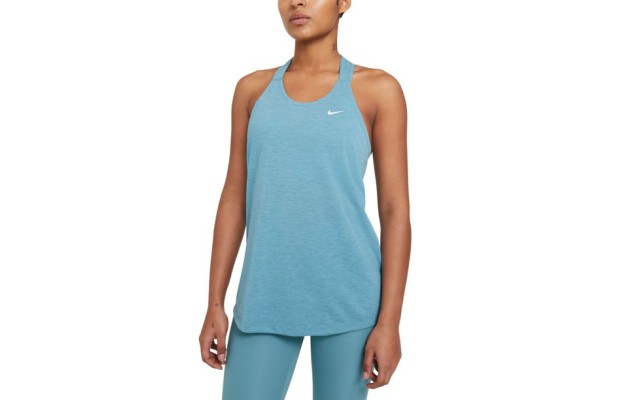  Women’s Elastika T-Back Logo Top, Blue, Large