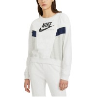 Nike Women’s Heritage Colorblocked Sweatshirt, Light Grey, Small