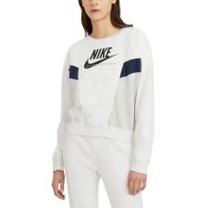 Nike Women’s Heritage Colorblocked Sweatshirt, Light Grey, Small