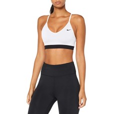 Nike Women’s Indy Compression Low Impact Sports Bra,White, X-Small