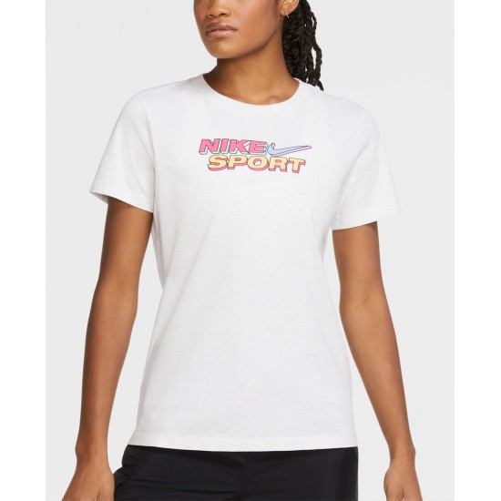  Women’s Sportswear Cotton Logo T-Shirt, Birch Heather, Small