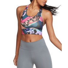 Nike Womens Swoosh Icon Clash Dri-Fit Sports Bra, Bright Blue, X-Small)