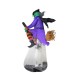   11' Inflatable Flying Witch Halloween Outdoor Decor - Pre-Lit Purple and Black LED
