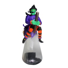 Northlight Northlight 11' Inflatable Flying Witch Halloween Outdoor Decor - Pre-Lit Purple and Black LED