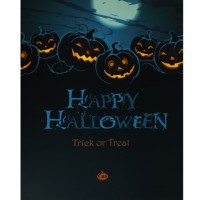 Northlight Northlight Jack-O'-Lanterns Happy Halloween Wall Art - Blue and Black LED Lighted