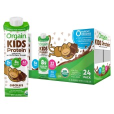 Orgain USDA Organic Kids Nutritional Protein Shake, Chocolate, 8 fl oz, 24-count