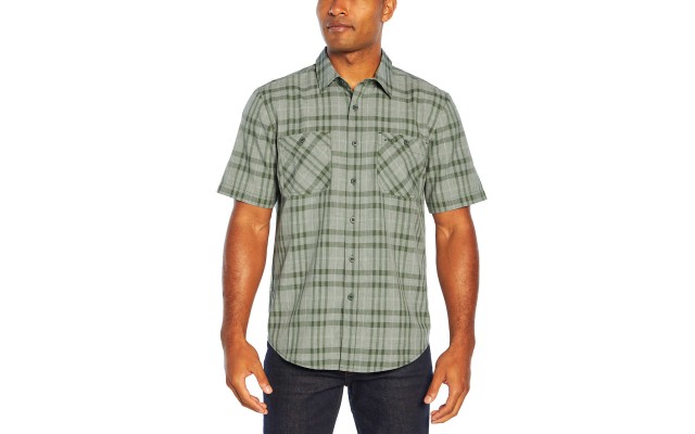  Men’s Short Sleeve Woven, Green, Small