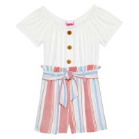 Paperdoll Youth Romper, White, One Color, Large (14/16)