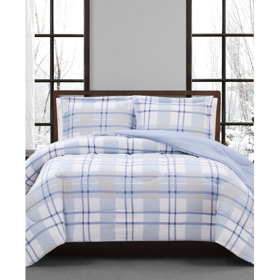  Aaron 2-Pc. Reversible Plaid Twin Comforter Set, Blue