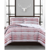 Pem America Holiday Fair Isle 3-Pc. Reversible King Comforter Set, RED