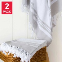 Peshtemal Turkish Towels  2-piece Set, Gray