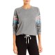  Women’s Graphic Lounge Long Sleeve Crewneck Top, Gray, X-Small