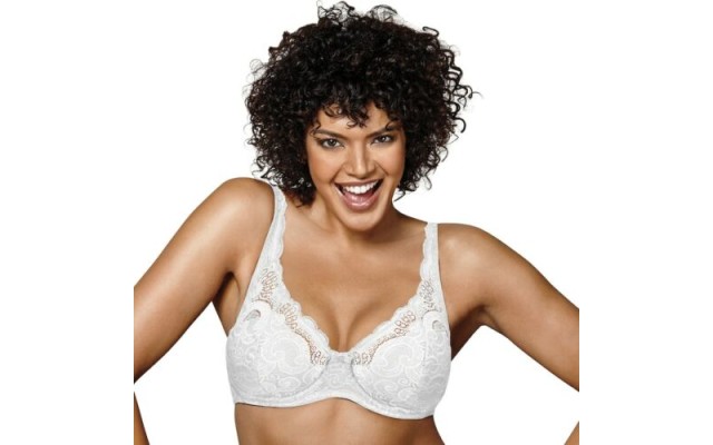  Women’s Love My Curves Thin Foam W/Lace Underwire, 40C, White Color