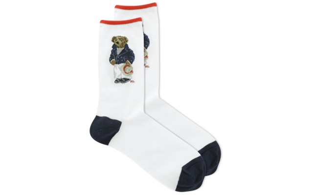  Women’s Rivera Bear Crew Socks, White, 9-11