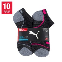 PUMA Ladies' No Show Sock, 10-pair, Black