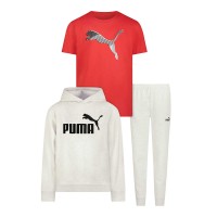 PUMA Youth 3-piece Fleece Set, Red, One Color, X-Small (5/6)