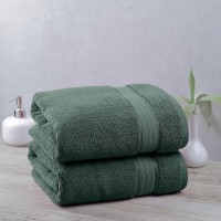 Purely Indulgent 2-piece Egyptian Cotton Bath Towel Set, Orange