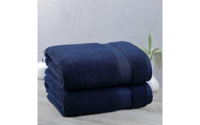 Purely Indulgent Egyptian 2-piece Bath Sheet Set, Dark Blue