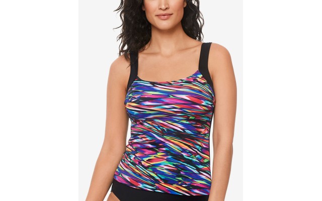  Glassworks Women’s Tankini Top, Multi, 12