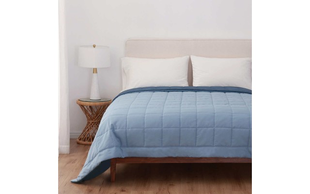 Reversible Down Alternative Blanket by , Blue, King