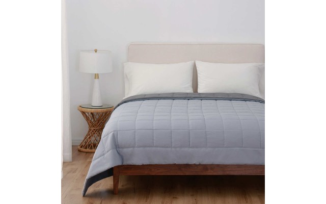 Reversible Down Alternative Blanket by , Gray, King