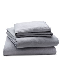 RiLEY Home Linen Fitted Sheet, Queen, Gray, Queen