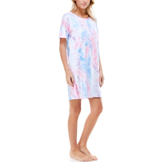  Women’s Short Sleeve Sleep Shirt Nightgown, Multi, Medium