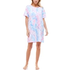 Roudelain Women’s Short Sleeve Sleep Shirt Nightgown, Multi, Medium