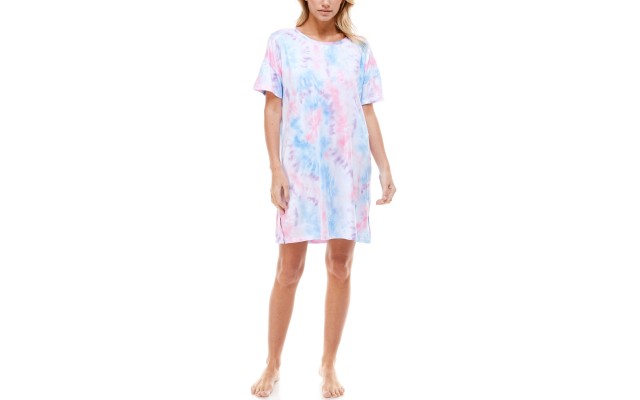  Women’s Short Sleeve Sleep Shirt Nightgown, Multi, Medium