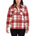 Sage Ladies' Plush Shirt Jacket, Red, X-Large